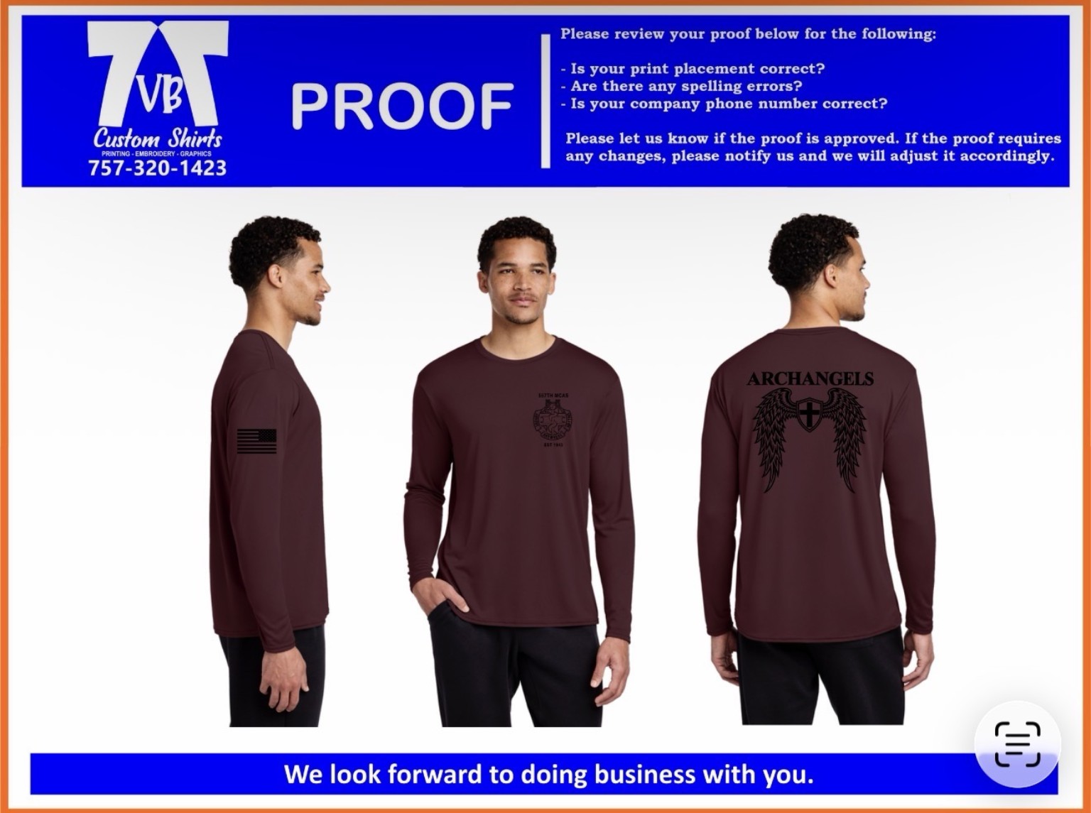 Maroon / black print Long-sleeve shirt