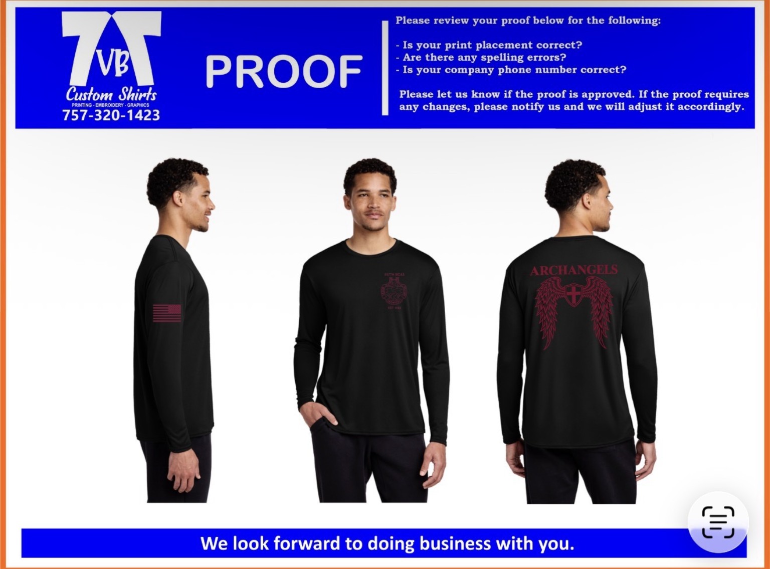 Black / maroon print Long-sleeve shirt